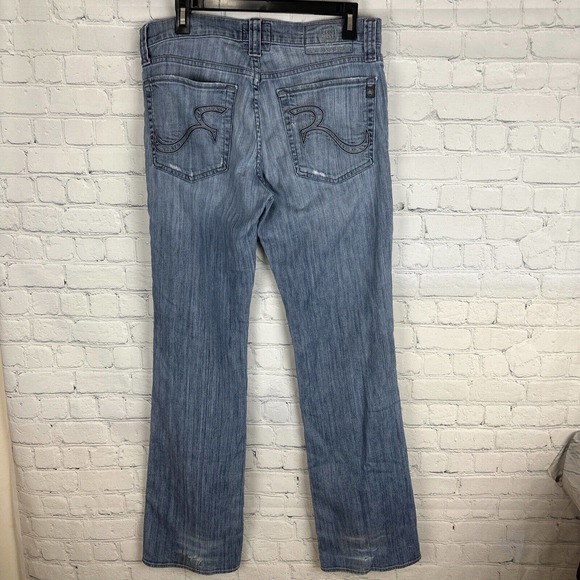 Rock & Republic Straight Leg Jeans Women's 32 Blue Whiskers Button Fly High Rise - Picture 5 of 9